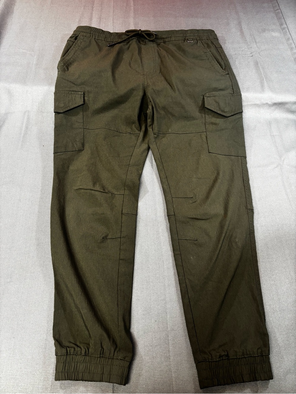 Projek Raw Men’s Olive Green Cargo Jogger Pants - Casual Utility Style Size XL